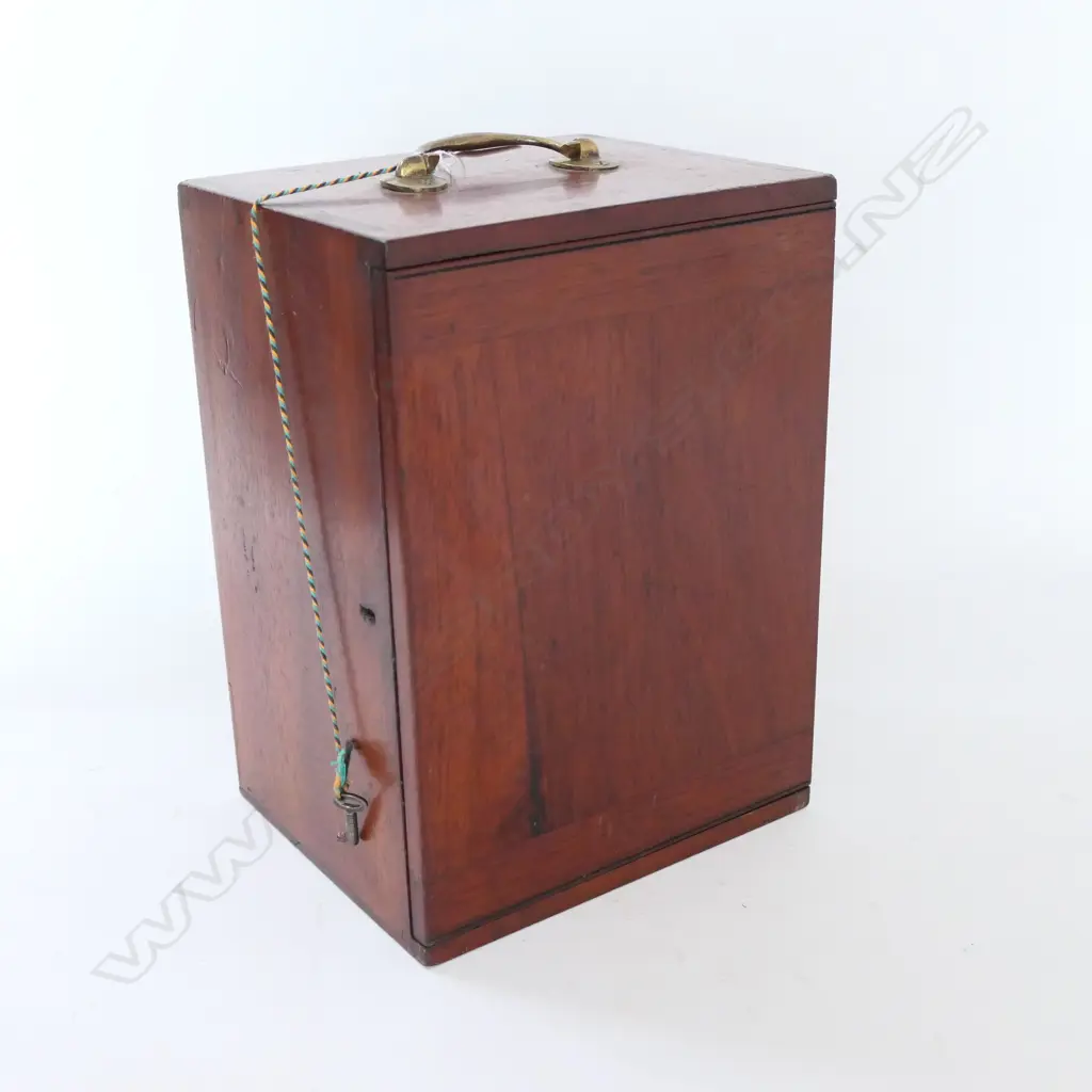 19thC BRASS MONOCULAR MICROSCOPE BY J. H. STEWARD 406 STRAND, LONDON. WITH MAHOG BOX Image 1++